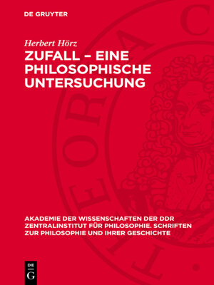 cover image of Zufall – Eine philosophische Untersuchung